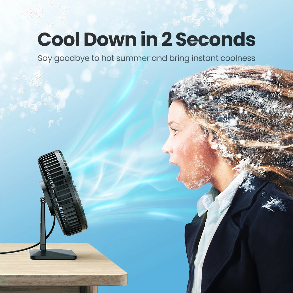 GAIATOP Desk Fan Portable USB Fan 90° Adjustable Mute 4 Speed