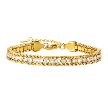 Stunning Gold Iced Out Tennis Bracelet for Women with 5A Cubic Zirconia Stones