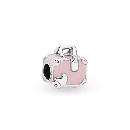 Hot Pink Murano Glass Charm Bead For 925 Bracelet Pendant