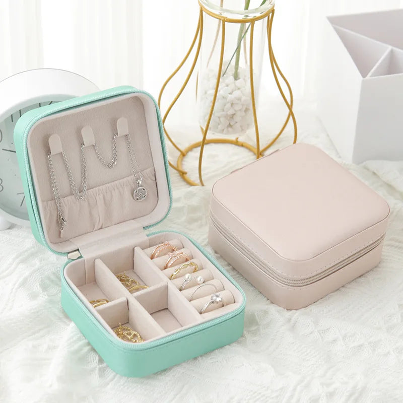 Portable Jewelry Storage Box Mini Organizer for Travel and Home Use