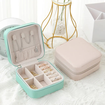 Portable Jewelry Storage Box Mini Organizer for Travel and Home Use
