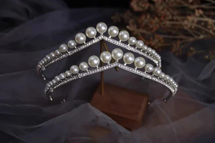Elegant Pearl Bridal Tiara for Weddings and Engagements