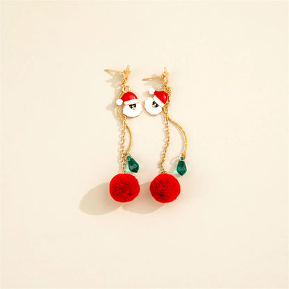 Bohemian Santa Claus Tassel Earrings for Women - Festive Fringe Xmas Party Jewelry