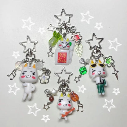Handmade Toro Inoue Keychain Charm Beaded Jewelry Aesthetics Classic Zinc Alloy Design