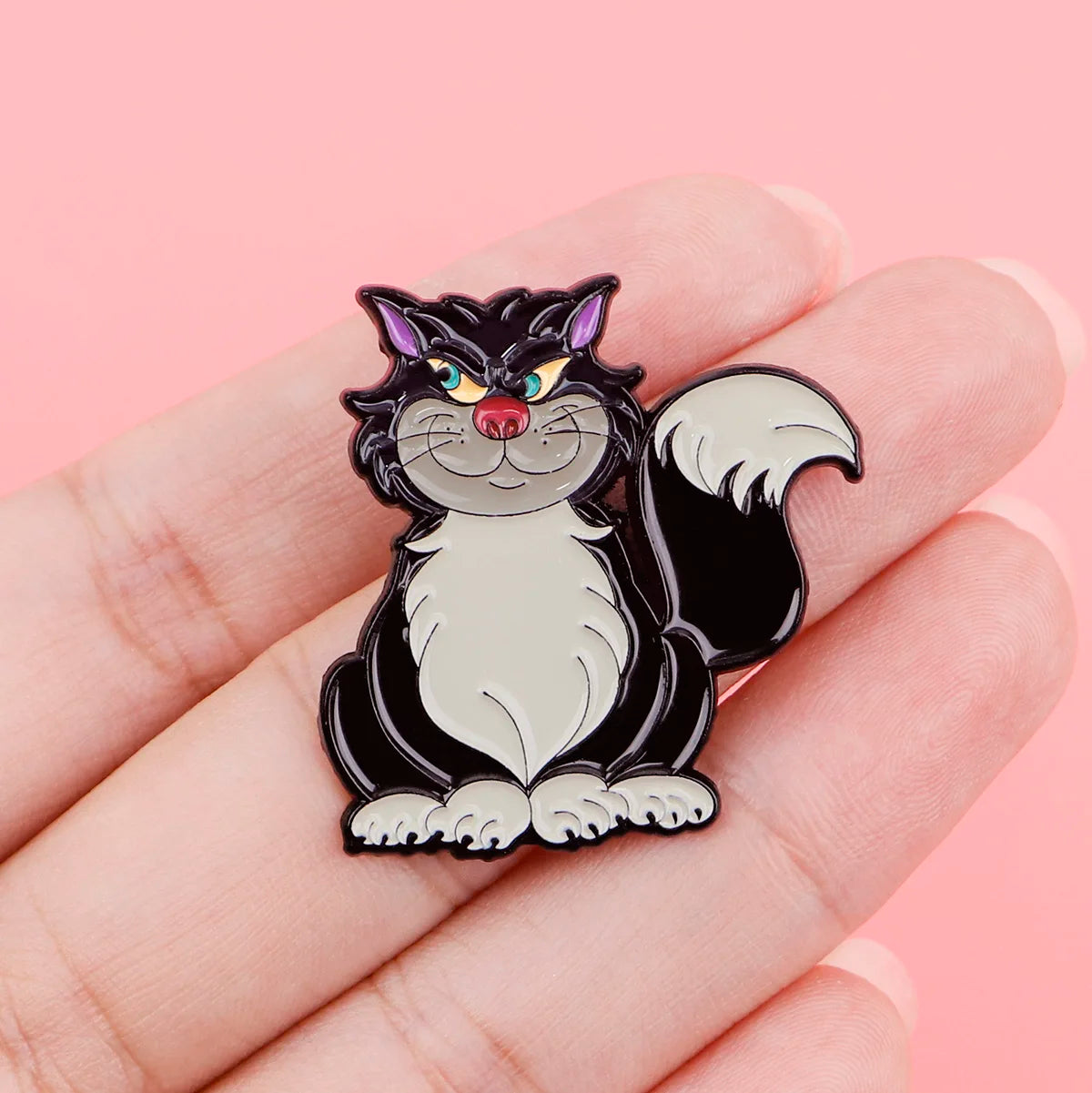 Charming Black Cat Enamel Pin Brooch for Backpacks and Clothing - Fun Cartoon Jewelry Gift for Kids