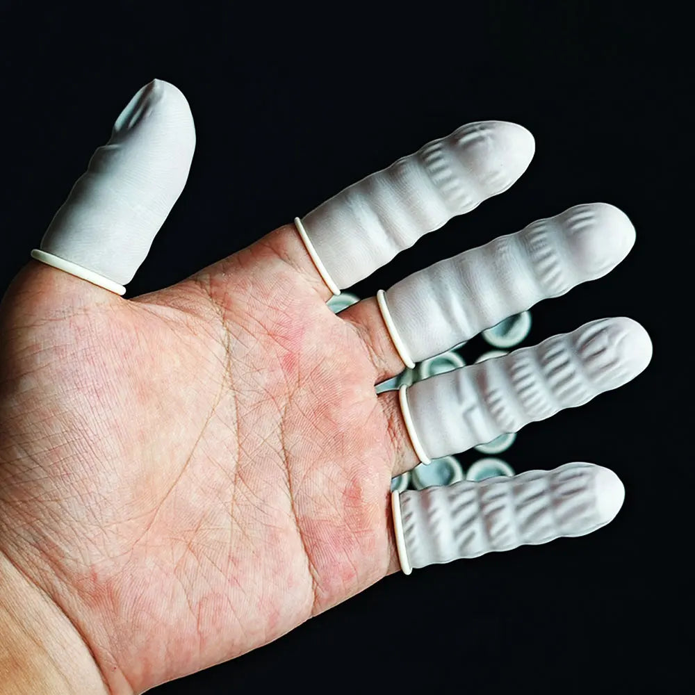 Disposable Latex Finger Cots Powder Free Fingertip Protectors 100 Pack for Watch Repair and Precision Work