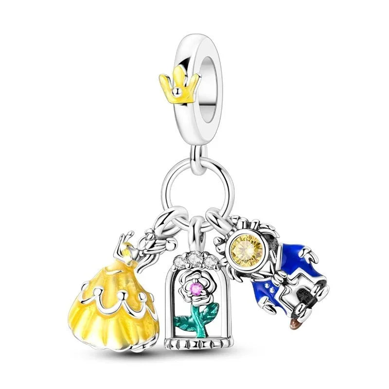 925 Sterling Silver Colorful Airplane Boat Camera Juice Charms Beads for DIY Necklace and Bracelet Jewelry Gifts