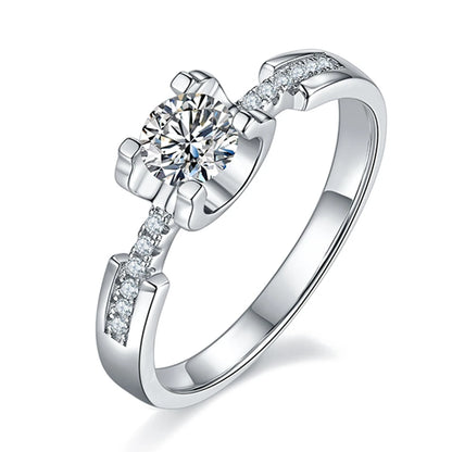 WUIHA Moissanite Diamond 18K Gold Ring for Women Wedding Engagement 925 Sterling Silver Jewelry White Gold White Moissanite