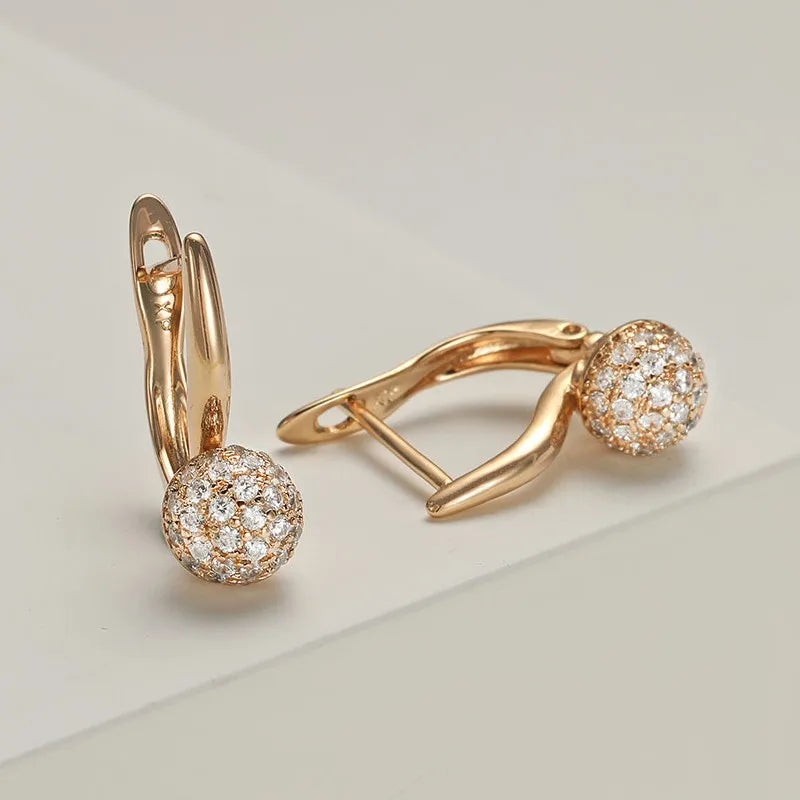 Dckazz Rose Gold Crystal Pendant Intertwined Drop Earrings for Women Christmas Gift