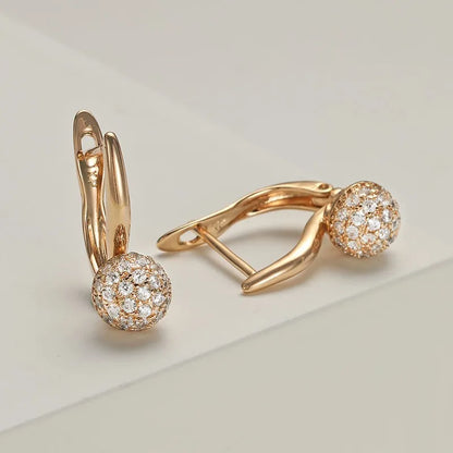 Dckazz Rose Gold Crystal Pendant Intertwined Drop Earrings for Women Christmas Gift