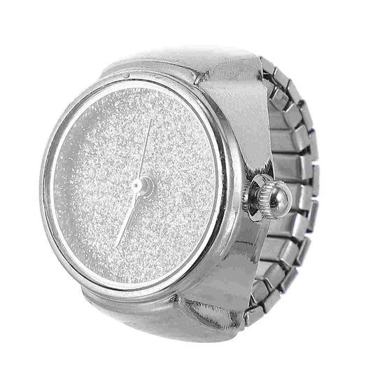 Elegant Unisex Glitter Ring Watch with Quartz Movement and Vintage Style