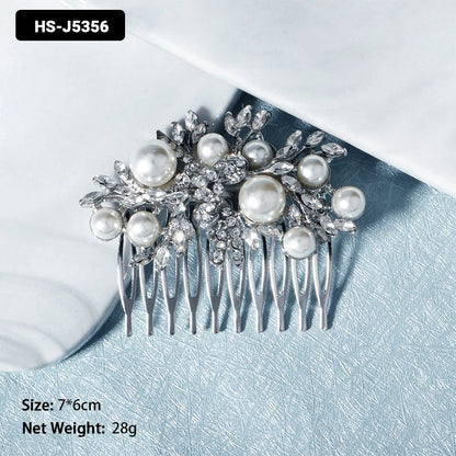 Efily Classic Silver Wedding Hair Combs - Crystal Rhinestone Bridal Accessories HS-J5356 Hair Combs