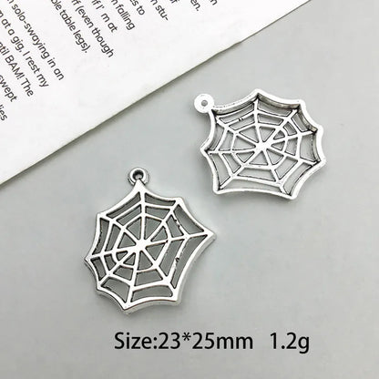 Antique Silver Spider Charms Set for DIY Halloween Jewelry Crafting