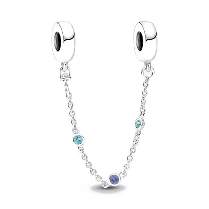 Spring 2025 925 Sterling Silver Blue Flower Butterfly Pendant DIY Charm Bead for Bracelet Necklace Jewelry for Women