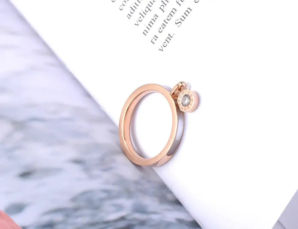 Lokaer Rose Gold Plated Titanium Steel Wedding Ring for Women 6
