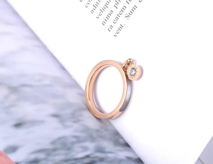 Lokaer Rose Gold Plated Titanium Steel Wedding Ring for Women 6