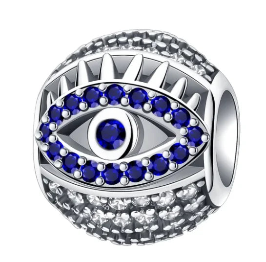 925 Sterling Silver Blue Evil Eye Jewelry Set With Zircon Charms Pendant Ring Earrings For Bracelet Necklace Gift
