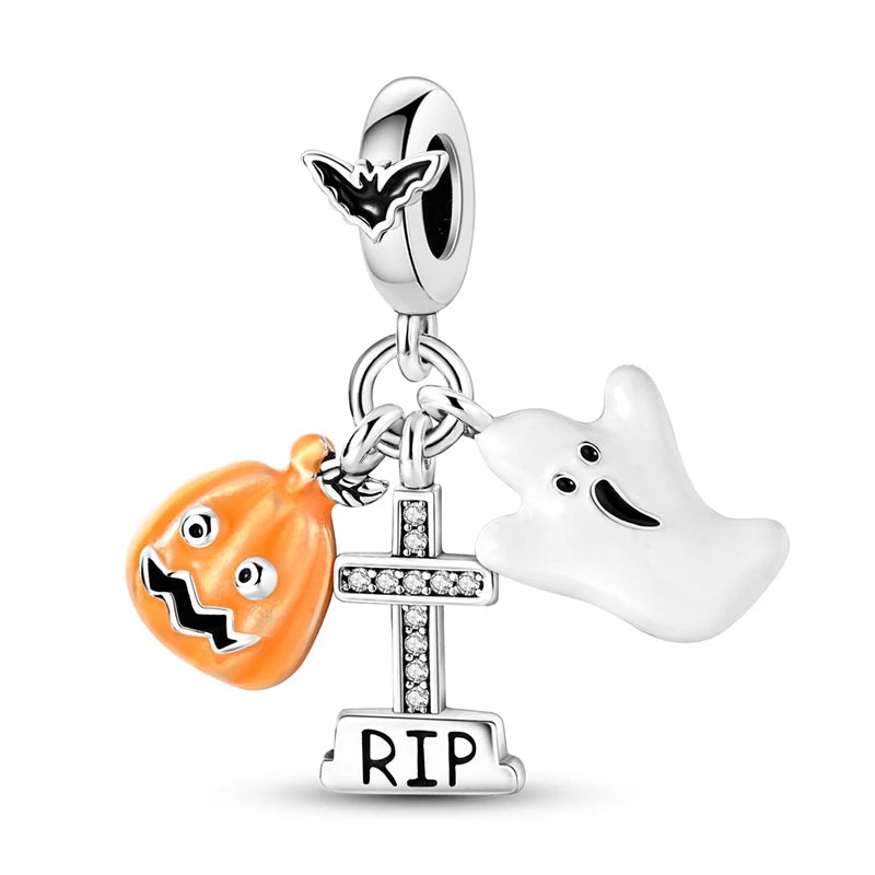 Sterling Silver Snowman Charm Beads for Bracelets Jewelry Gift KTC882