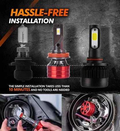 Universal LED Headlight Bulbs 160W 24000LM 6000K Dual Pack