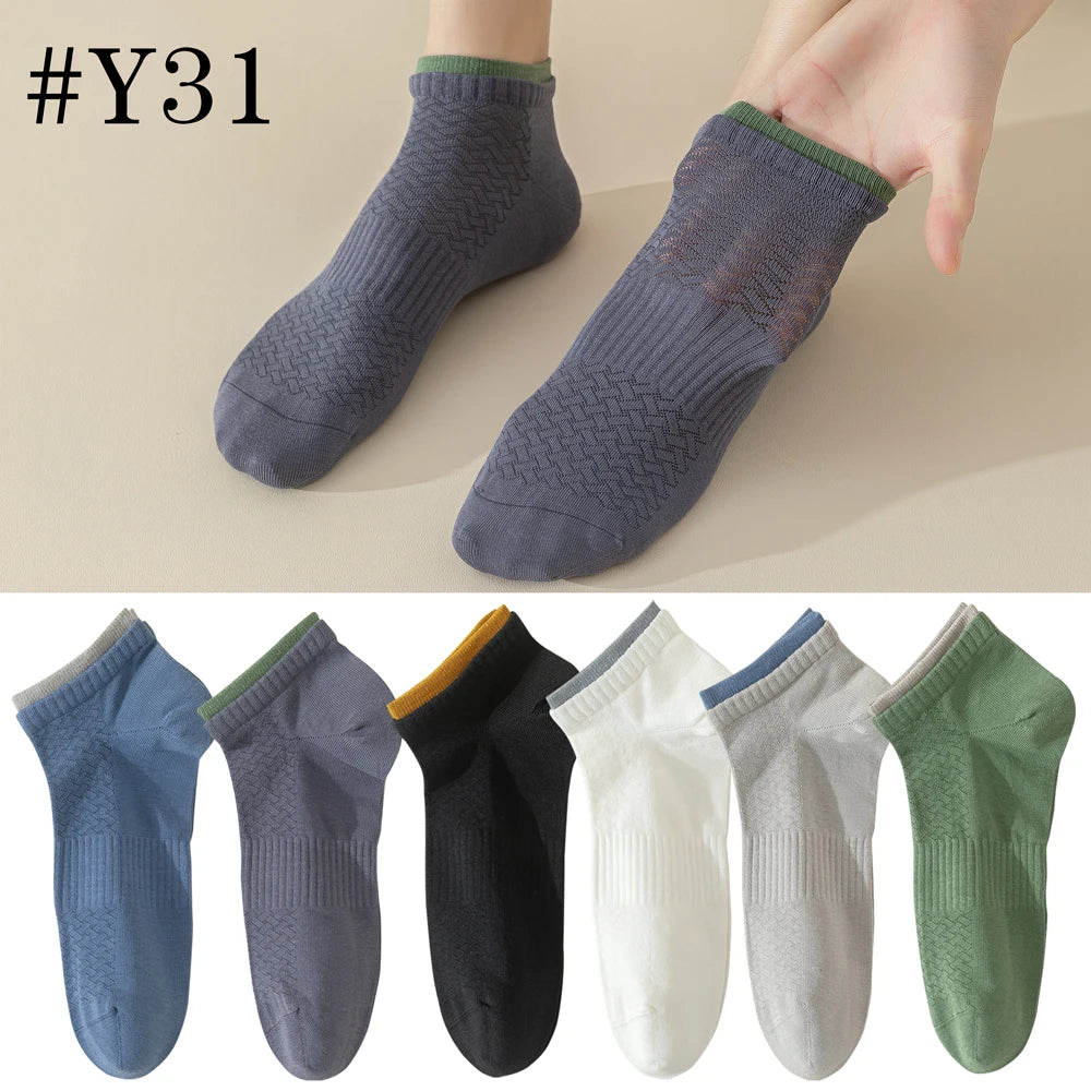 6 Pairs Mens Anti Odor Breathable Ankle Socks Cotton