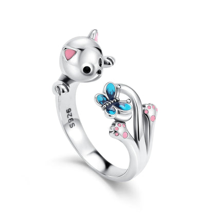 Exquisite 925 Silver Dog Flower Heart-Shaped Ring for Women Perfect for Wedding Parties