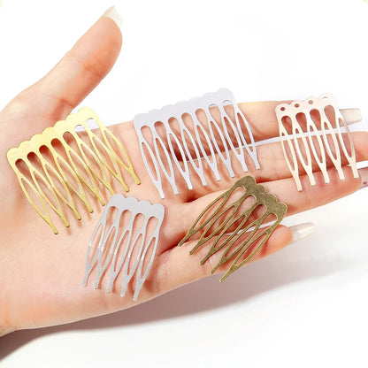 Rhodium & Bronze Gold Bridal Hairpins - 10pcs Wedding Hair Combs for Stunning Styles