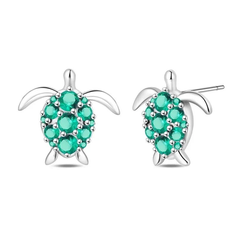 925 Sterling Silver Tulip Hoop Earrings with Dragonfly Firefly Bow Shell Conch and Turtle Designs Fine Jewelry Gifts for Women