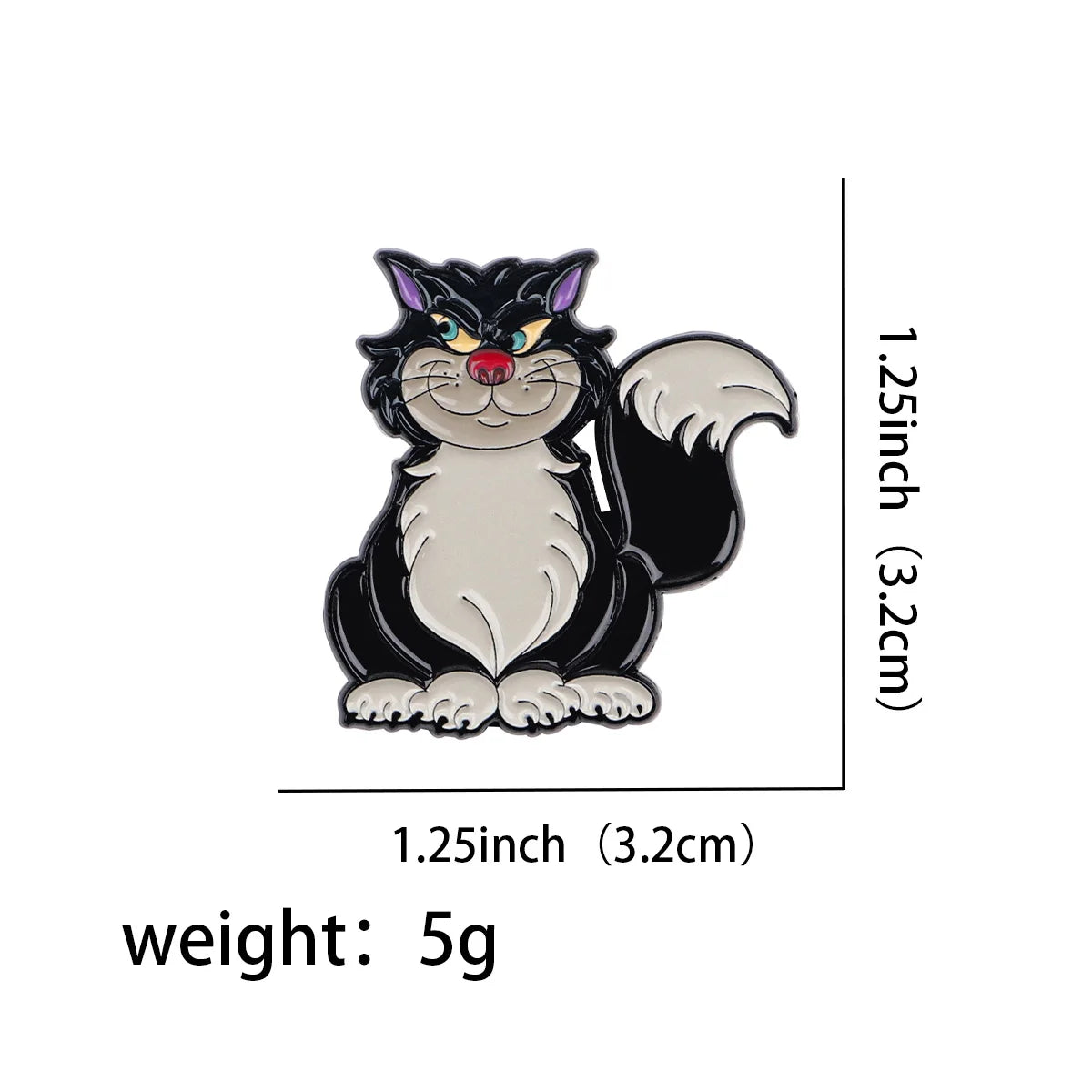 Charming Black Cat Enamel Pin Brooch for Backpacks and Clothing - Fun Cartoon Jewelry Gift for Kids