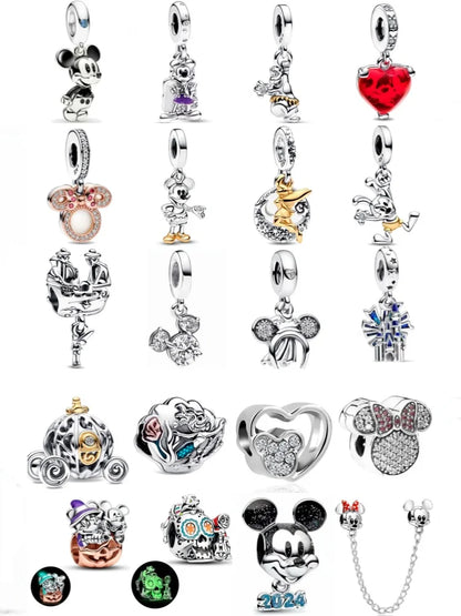Exquisite 925 Silver Shell Bead Mouse Pendant for European Bracelets – DIY Jewelry Accessory with Zircon