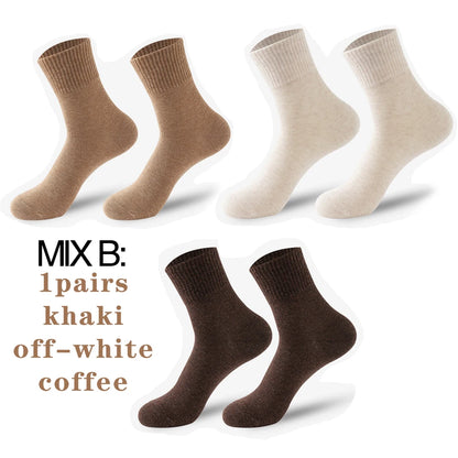 3 Pairs Womens All Season Cotton Cushion Mid Calf Socks