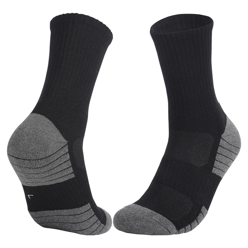 Plus Size Cotton Cycling Crew Socks Thick Towel Antislip