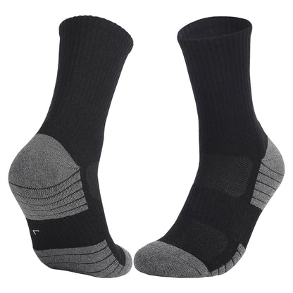 Plus Size Cotton Cycling Crew Socks Thick Towel Antislip