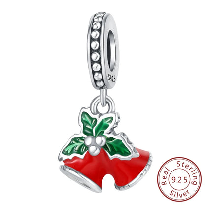 2025 Sterling Silver Christmas Charm Beads for Bracelets and Pendants SSC074