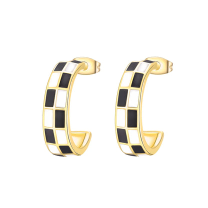 925 Sterling Silver Skull Pumpkin Cross Hoop Earrings Sparkling Zircon Glamorous Women Jewelry