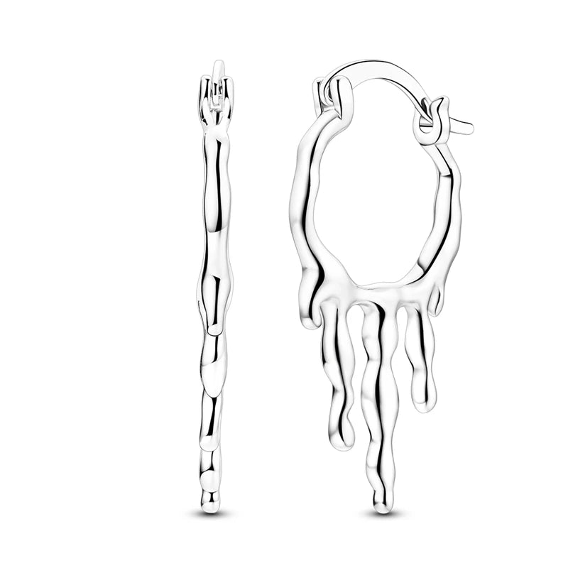 925 Sterling Silver Zirconia Hoop Earrings for Women Engagement Birthday Gift KTE440
