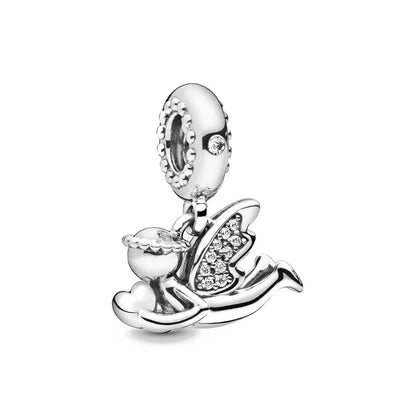 New European Pink Heart Family Tree Bead Charm for 925 Sterling Silver Bracelet Necklace Jewelry Accessories for Women
