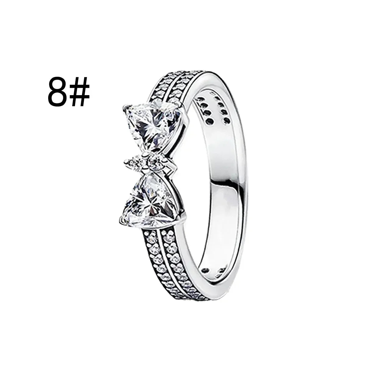 925 Sterling Silver Pink Bow Zircon Jewelry Set Necklace Earrings Bracelet DIY Gift for Women