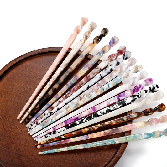 Vintage Chinese Style Acetate Resin Hair Sticks for Women Weddings