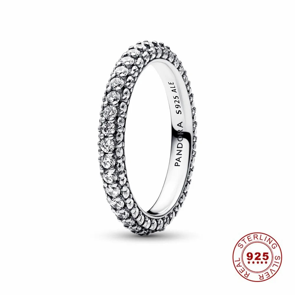 Crown 925 Sterling Silver Rose Gold Stackable Ring with Shiny Zircon for Women Elegant Wedding and Party Gift PAR007-A