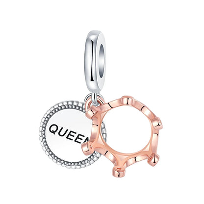 Romantic 925 Sterling Silver Pink Lipstick Heart Bow Rose Flower Zircon Charm Bead for DIY Bracelet Jewelry Gift