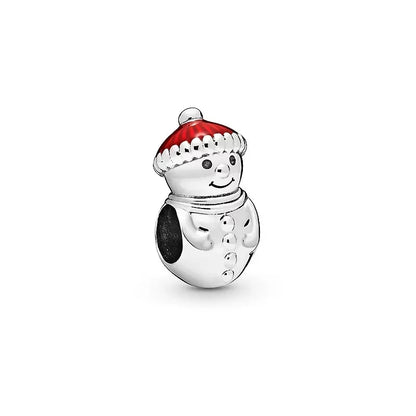 DIY Christmas Charm Bracelet with Santa Reindeer Snowman Tree Train Beads in Silver 925 YY0353
