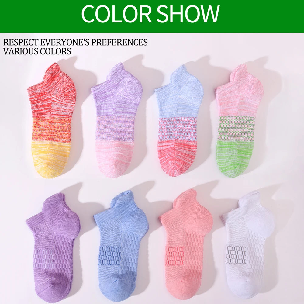 3 Pairs Womens Anti Slip Terry Cushion Running Socks