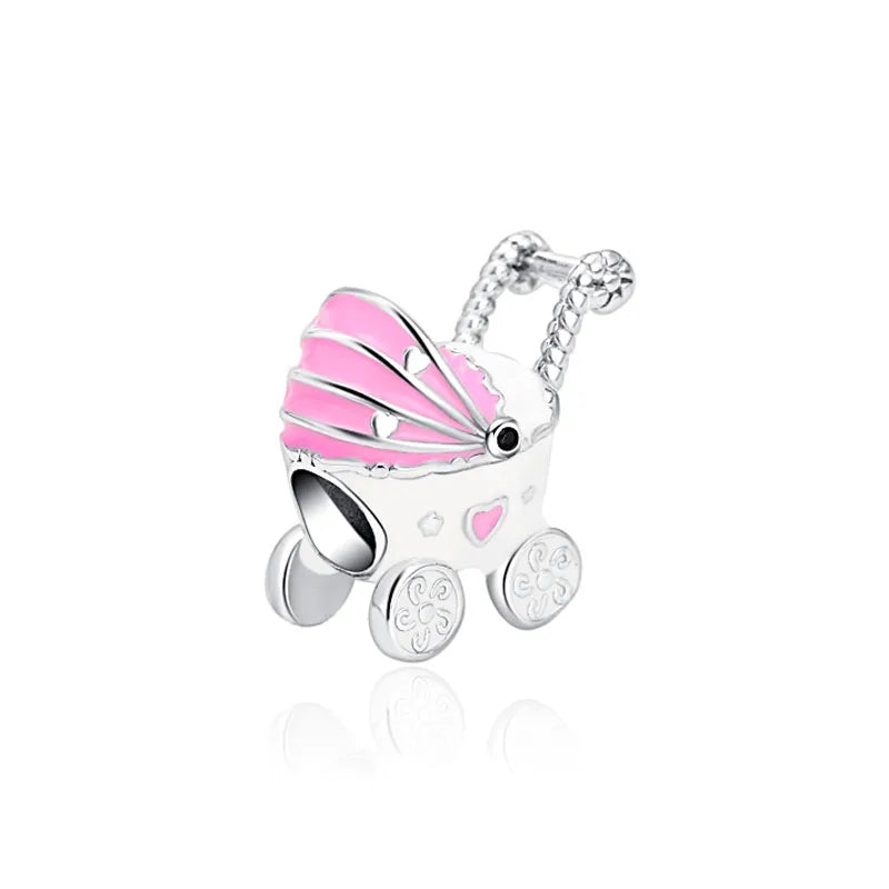 Elegant 925 Silver Cat Bear Ice Cream Pendant Bead for European Bracelet