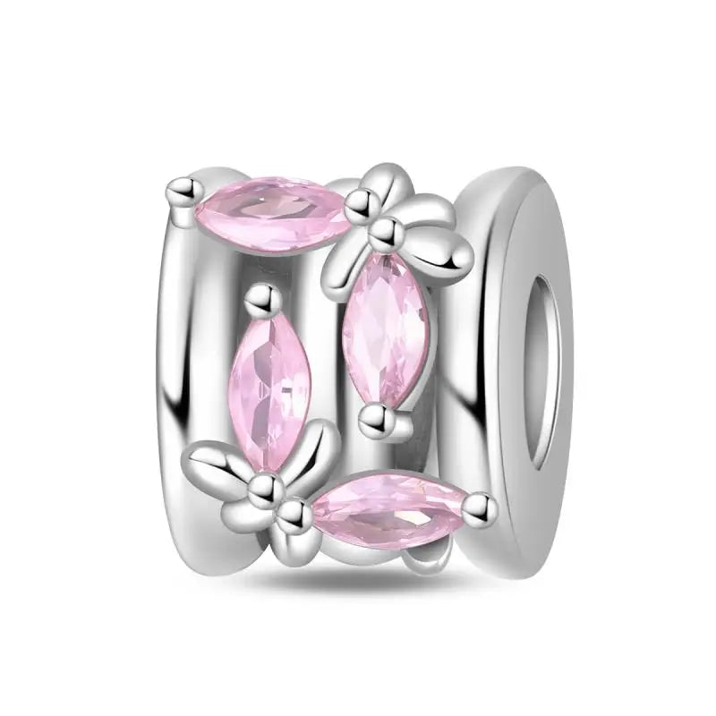 Genuine 925 Sterling Silver Heart Charm Bead for Mother's Day Bracelet Gift