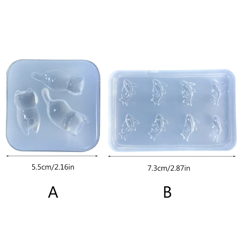 Delicate Cat and Goldfish Silicone Mold for DIY Wax and Soap Casting