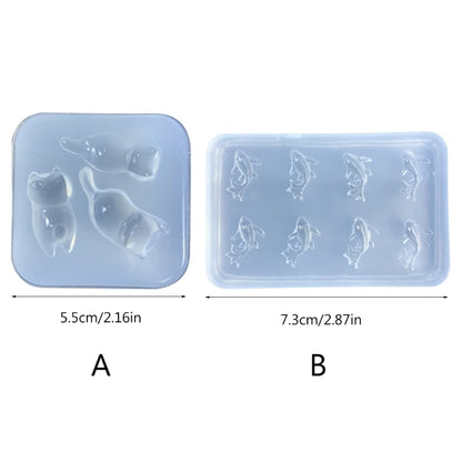 Delicate Cat and Goldfish Silicone Mold for DIY Wax and Soap Casting