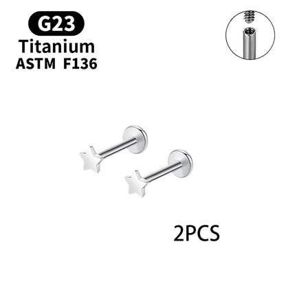 Elegant G23 Titanium Stud Earrings for Women - Classic Moon Design