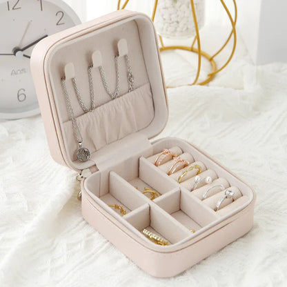 Portable Jewelry Storage Box Mini Organizer for Travel and Home Use