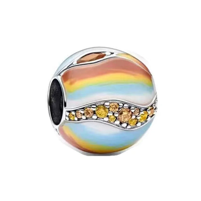 Elegant 925 Silver Cat Bear Ice Cream Pendant Bead for European Bracelet