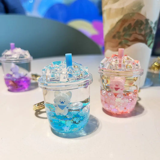 Kawaii Bubble Tea Keychain Cute Boba Milk Tea Cup Pendant for Girls Stylish School Bag Accessory